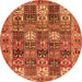 Machine Washable Persian Orange Traditional Area Rugs, wshtr4082org