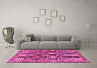 Machine Washable Persian Pink Traditional Rug, wshtr4082pnk