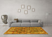 Machine Washable Persian Yellow Traditional Rug in a Living Room, wshtr4082yw