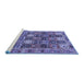 Sideview of Machine Washable Persian Blue Traditional Rug, wshtr4082blu