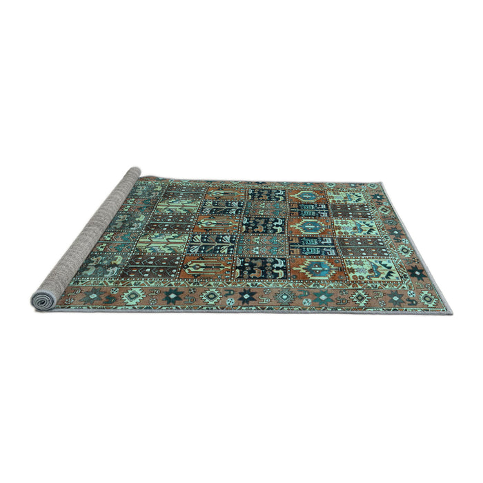 Sideview of Machine Washable Persian Light Blue Traditional Rug, wshtr4082lblu