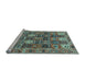 Sideview of Machine Washable Persian Light Blue Traditional Rug, wshtr4082lblu