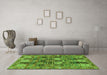 Machine Washable Persian Green Traditional Area Rugs in a Living Room,, wshtr4082grn