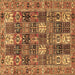 Square Machine Washable Persian Brown Traditional Rug, wshtr4082brn