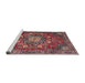 Sideview of Machine Washable Traditional Rosy Pink Rug, wshtr4083