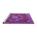 Sideview of Machine Washable Medallion Purple Traditional Area Rugs, wshtr4083pur