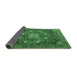 Sideview of Medallion Emerald Green Traditional Rug, tr4083emgrn