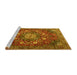 Sideview of Machine Washable Medallion Yellow Traditional Rug, wshtr4083yw