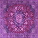 Square Medallion Purple Traditional Rug, tr4083pur