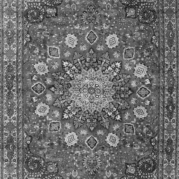 Serging Thickness of Machine Washable Medallion Gray Traditional Rug, wshtr4083gry