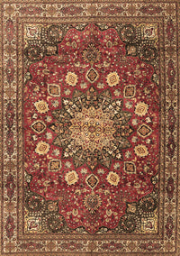 Medallion Brown Traditional Rug, tr4083brn