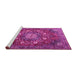 Sideview of Machine Washable Medallion Pink Traditional Rug, wshtr4083pnk