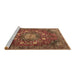 Sideview of Machine Washable Medallion Brown Traditional Rug, wshtr4083brn