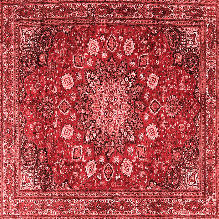 Machine Washable Medallion Red Traditional Rug, wshtr4083red