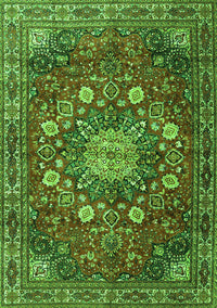 Medallion Green Traditional Rug, tr4083grn