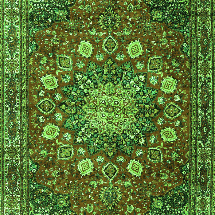 Medallion Green Traditional Rug, tr4083grn