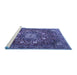 Sideview of Machine Washable Medallion Blue Traditional Rug, wshtr4083blu