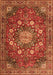 Medallion Orange Traditional Rug, tr4083org