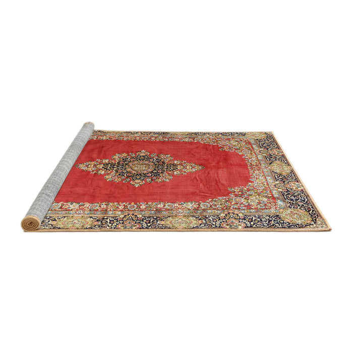 Sideview of Machine Washable Traditional Red Rug, wshtr4084