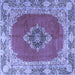 Square Medallion Blue Traditional Rug, tr4084blu