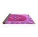 Sideview of Medallion Purple Traditional Rug, tr4084pur