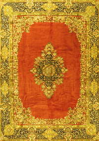 Medallion Yellow Traditional Rug, tr4084yw