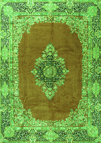 Medallion Green Traditional Rug, tr4084grn