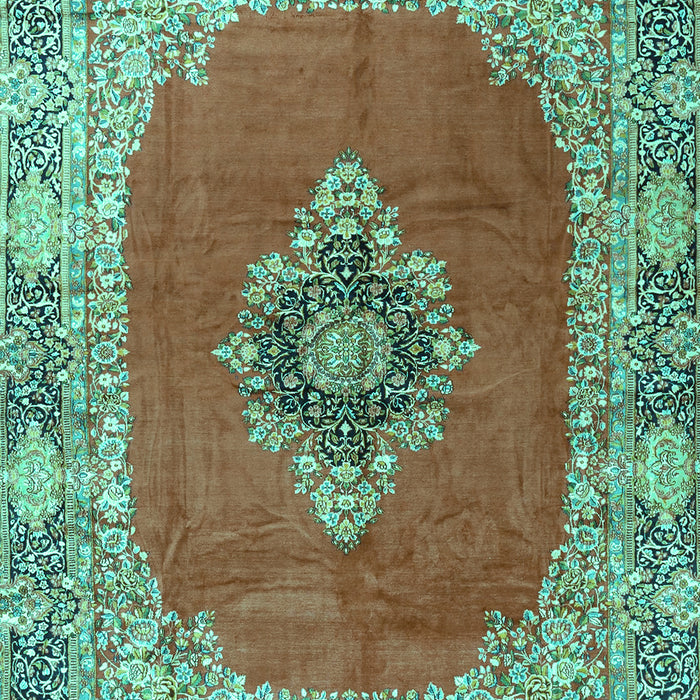 Medallion Turquoise Traditional Rug, tr4084turq