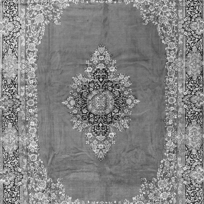 Serging Thickness of Machine Washable Medallion Gray Traditional Rug, wshtr4084gry