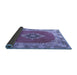 Sideview of Medallion Blue Traditional Rug, tr4084blu