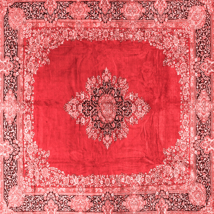 Machine Washable Medallion Red Traditional Rug, wshtr4084red