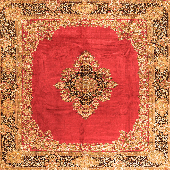 Serging Thickness of Medallion Orange Traditional Rug, tr4084org