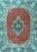 Medallion Light Blue Traditional Rug, tr4084lblu