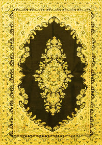 Medallion Yellow Traditional Rug, tr4085yw