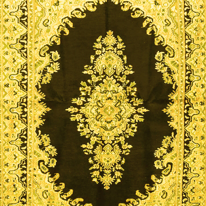 Medallion Yellow Traditional Rug, tr4085yw