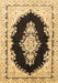 Machine Washable Medallion Brown Traditional Rug, wshtr4085brn