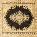 Square Medallion Brown Traditional Rug, tr4085brn