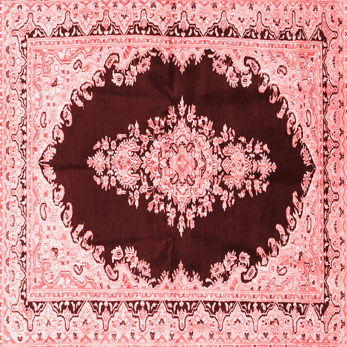 Machine Washable Medallion Red Traditional Rug, wshtr4085red