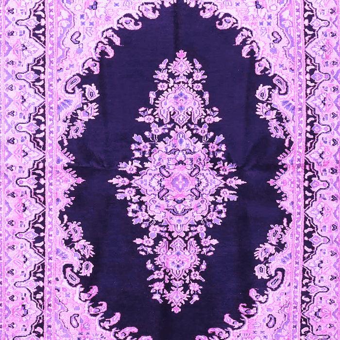 Medallion Purple Traditional Rug, tr4085pur
