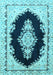 Medallion Light Blue Traditional Rug, tr4085lblu