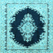 Square Medallion Light Blue Traditional Rug, tr4085lblu