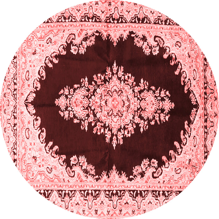 Machine Washable Medallion Red Traditional Rug, wshtr4085red