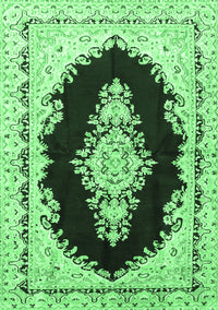 Medallion Emerald Green Traditional Rug, tr4085emgrn