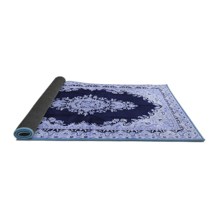 Sideview of Medallion Blue Traditional Rug, tr4085blu