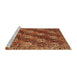 Sideview of Machine Washable Traditional Orange Rug, wshtr4086