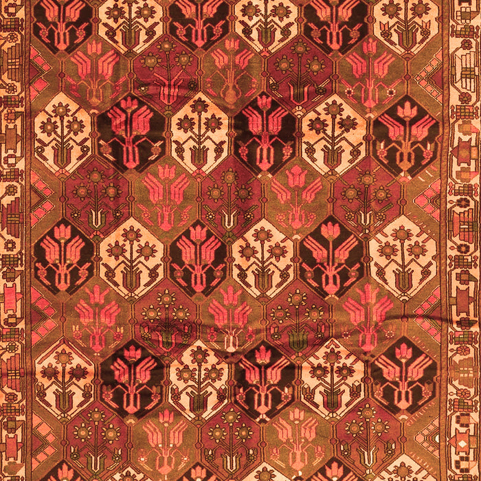 Serging Thickness of Machine Washable Persian Orange Traditional Area Rugs, wshtr4086org