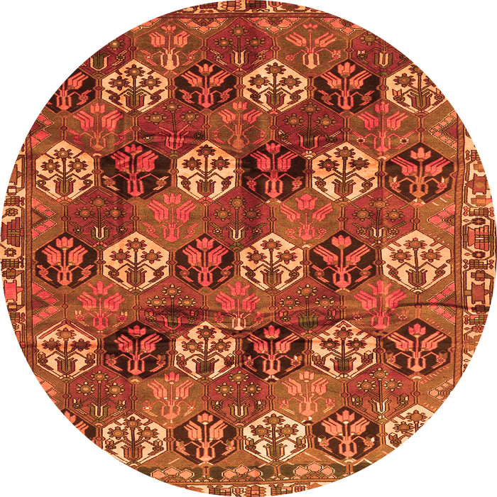 Machine Washable Persian Orange Traditional Area Rugs, wshtr4086org