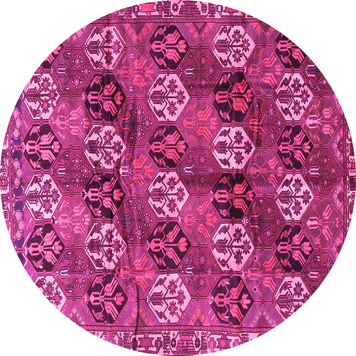 Round Persian Pink Traditional Rug, tr4086pnk