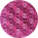 Round Persian Pink Traditional Rug, tr4086pnk