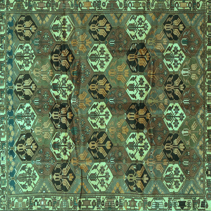 Square Machine Washable Persian Turquoise Traditional Area Rugs, wshtr4086turq